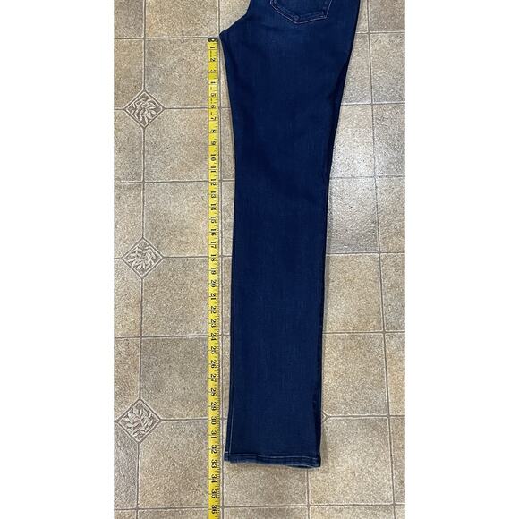 Flying Monkey Women’s Size 29 Front Slit Straight Dark Wash Stretchy Blue Jeans - Picture 5 of 12